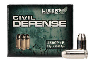 Liberty Ammunition Civil Defense 45ACP +P 78gr HP comes in a box of 20